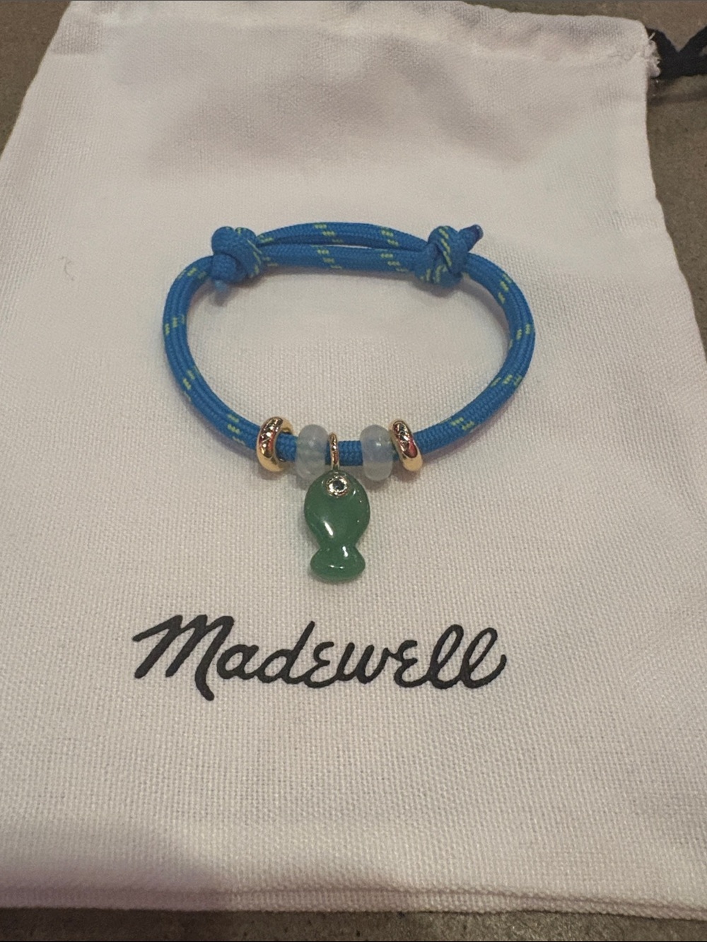 Madewell Jade fish cord bracelet